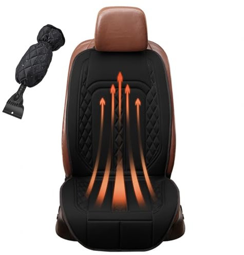 LRF-yxkj Scalda Sedile Auto 45 °C-65°C Chauffage Rapide, Contrôle Intelligent 12v Sedile Riscaldato per Auto Include Guanti E Pala da Neve,Black-1PCS