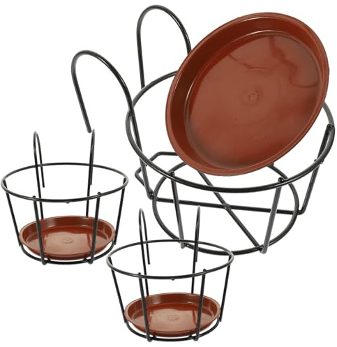 Yardenfun 3 Set Vasi da Balcone in Sospesi Scaffali Resistenti per e Davanzale Supporti Decorativi per Piante da ed Esterno