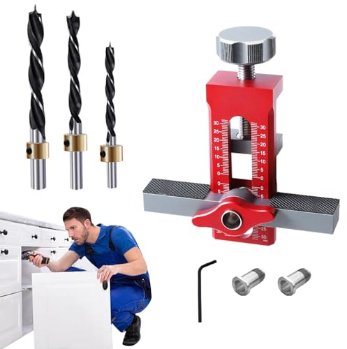 Aide à l'installation de porte d'armoire – Gabarit de fixation, outil de montage multifonction, kit de manchon de | Guide de positionnement précis, perforation facile pour embouts de 6/8/10 mm