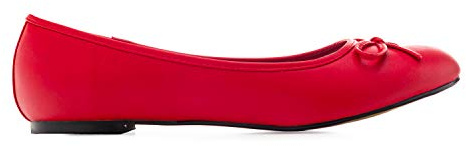 Andrés Machado - Ballerine Piatte da Donna con Tacco Largo e Fiocco Decorativo - TG104 - Ballerine - Soft Rosso, EU 43