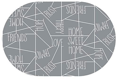 d-c-fix Wachstuchtischdecke Wachstuch Tischdecke Gartentischdecke Größe & Farbe wählbar Rund Oval Sweet Home Grau Silber Oval ca. 140 x 280 cm abwaschbar geprägt