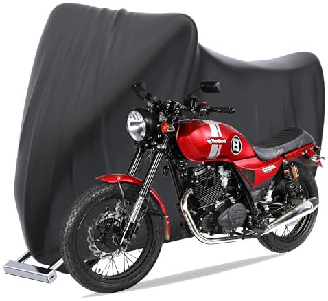 Motorbike Cover,Motorcycle Cover Oxford Waterproof Heavy Duty Durable Anti Dust Rain Large Indoor Outdoor Protection with Lock-holes for Motors,All Season(245 * 105 * 125 cm)