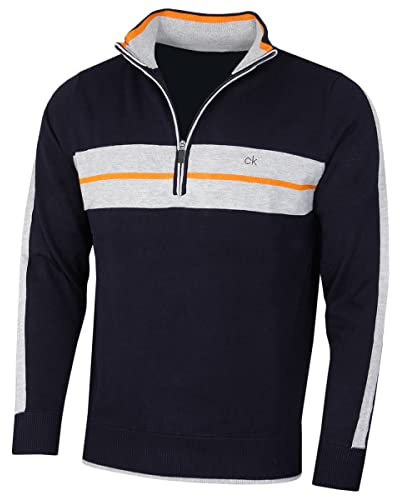 Calvin Klein Golf Herren CK Vertex mit halbem Reißverschluss - Navy - L