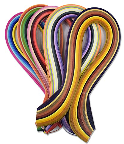 CrafTreat Flerfärgade quilling-pappersremsor för hantverksarbete – 500 quilling-remsor, 3 mm, 30 cm långa – pappersfyllning för att dekorera kort, presentpåsar, bildramar och scrapbooking
