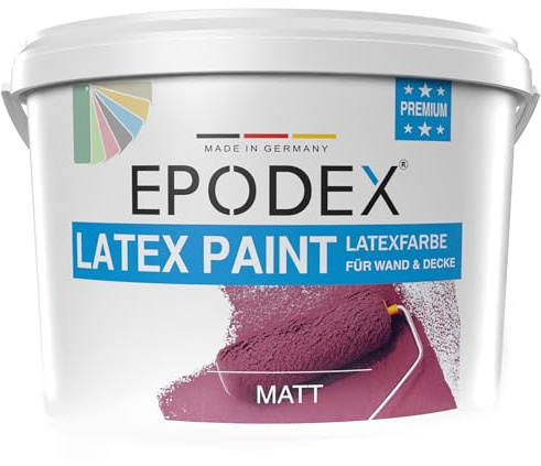 EPODEX Peinture Latex mat, Peinture Murale - Mocca Pastel+ | Lavable, résistante, respirante & inodore, Intérieur, 3kg (une couche sur 25m²)