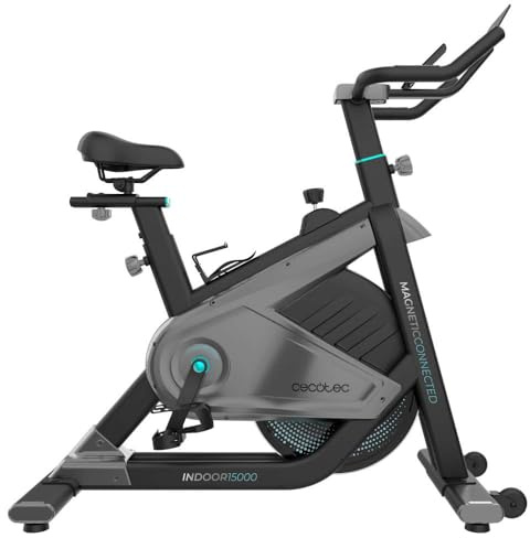 Cecotec Cyclette a Resistenza Magnetica Regolabile DrumFit Indoor 15000 Magnetic Connected. APP, Volano da 15 kg, Display LCD, Supporto per Dispositivi e Bottiglia, Cardiofrequenzimetro