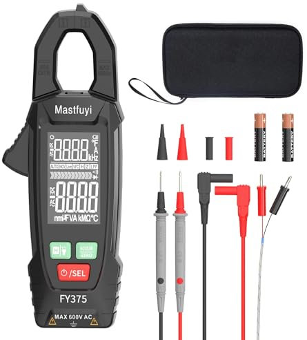 Ampèremétrique Pince, Testeur Électrique Courant AC/DC, TRMS 6000, Auto-ranging, NCV, Test de Fil Sous Tension, Tension AC/DC, Résistance, Capacitance, Fréquence, Continuité, Diode, Température