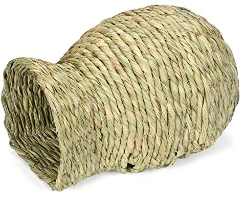 bnsggl Grass House Kauspielzeug Naturstroh Meerschweinchen Großes Nest Beißspielzeug Verstecke Frettchen Rennmäuse