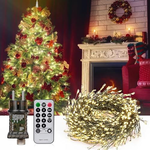 Diealles Shine Guirnalda LED, 10M 600LED Guirnalda Luces Interior, Blanco Cálido Luces Arbol Navidad para Decoracion