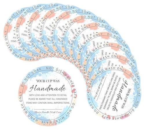 Paquete de 200 tarjetas de instrucciones para el cuidado de la taza, tarjetas de cuidado y limpieza de vasos de 2.5 pulgadas, tarjeta de recordatorio de instrucciones del cliente