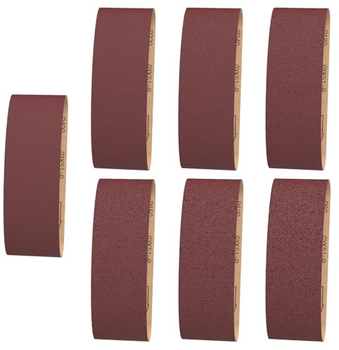 GLOSKIN Nastri Abrasivi 75mm x 533mm, 21 Pezzi Set di Cinghia di Sabbia, Ogni Dimensione di Particelle 53x 80/10/150/180/240/320/400, per Levigatrici a Cinghia, Macinatura, Macinazione Del Legno