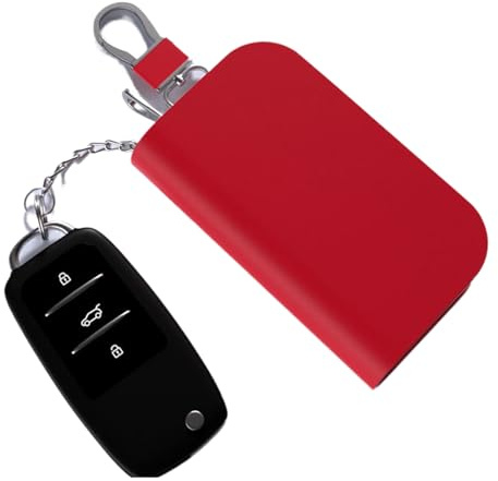 para llave de coche - de piel para llave de coche, llavero de lujo antirrobo, llavero con cremallera, elegante para llave de coche para mando a distancia, protección de seguridad