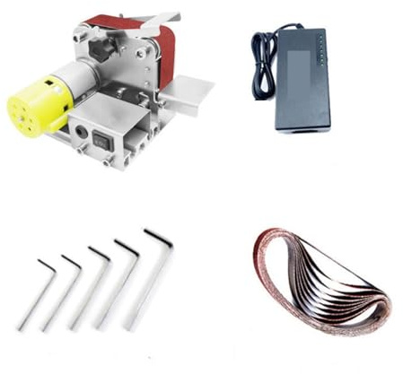 Mini bandslip, Bandslip, Elektrisk Minislip Multifunktionell Knivslipare, 4-axlig Handhållna Elverktyg Med Variabel Hastighet, för DIY-arbete(Standard Kit)