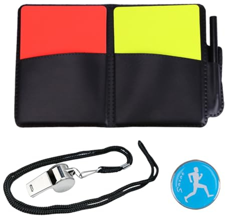 YIPFEN Kit de Árbitro Profesional para Fútbol y Baloncesto, 3 Piezas: Silbato Metálico, Cuaderno de Arbitraje y Moneda de Sorteo. Indispensable para una Gestión Justa del Partido.