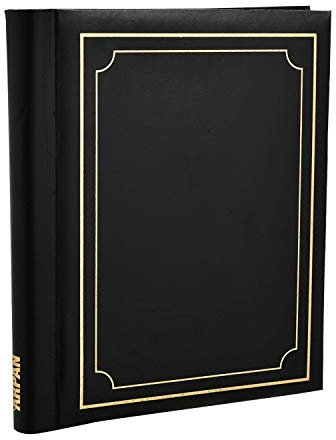 Arpan Black Large Deluxe Self Adhesive Photo Album Holds 10.8 x 7.5'' 40/Sheets, 80/Sides
