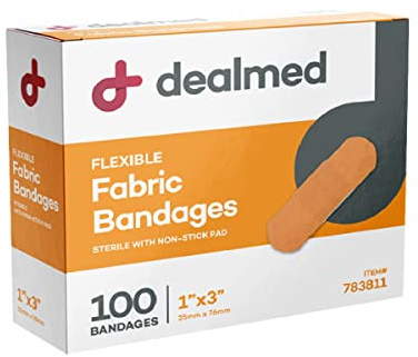 Dealmed Sterile Flexible Fabric Adhesive Bandages - 1x3 in - 100 Count