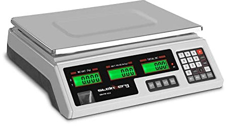 Steinberg Systems Kontrollwaage Tischwaage 40kg / 2g Digitalwaage (7 Speicherplätze, LCD-Display, integrierter Akku)