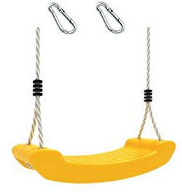h2i Schaukel aus Kunststoff für Kinder und Kleinkinder | Wetterfester Schaukelsitz Indoor & Outdoor | Höhenverstellbare Seile | Outdoor-Spielzeug für Jungen & Mädchen | gelb