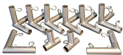 VANTA SPORTS Triple 10' DIY Powder Coated Rust Resistant 10 Piece Golf Frame Corner Kit Fittings with Threaded Eye-Bolts