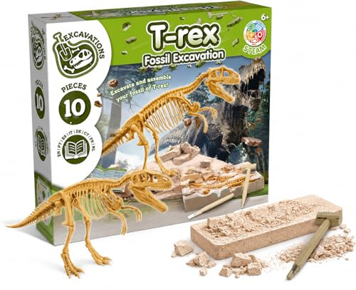 Science4you Dinosaure T-Rex Kit de Fouille pour Enfants +6 Ans - Excaver et Assembler Fossiles, Jeu de Dinosaure, Joeut de Archeologie pour Enfants, Cadeau pour Garçon et Fille 6-10 Ans