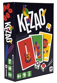 KEZAO - Jeu de Cartes coloré et Amusant avec 4 dés - Rapidité et Observation - Jeu de société Famille et Enfant – Parties Rapides et rythmées – Règles Simples, Bleu,Jaune,Jaune…