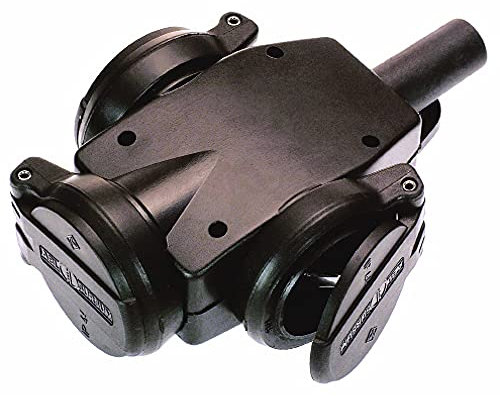 as - Schwabe Triplette NF 2P+T 230V/16A – Multiprise Électrique en Caoutchouc Renforcé – Adaptée pour Le Chantier/l'Industrie/la Maison – IP44 – Fabriqué en Allemagne I 860455 Noir