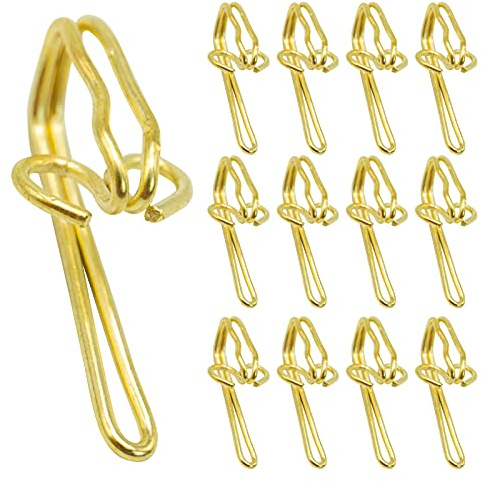 Heavy Duty Curtain Hooks,100 PCS Metal Curtain Header Tape Drapery Hooks for Pencil Pleats Curtains,Window Curtain(GOLD)