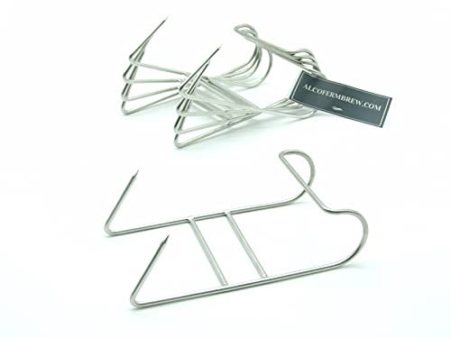 AlcoFermBrew Crochets de fumage x 5 pièce pour le bacon, le jambon, les saucisses et le poisson | Crochets de boucher