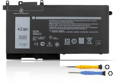 3DDDG Batteria per Dell Latitude 5280 5288 5290 5480 5488 5490 5491 5495 5580 5590 5591 E5280 E5290 E5480 E5580 E5490 E5491 E5590 E5591 Notebook 451-BBZP 3VC9Y 049XH 45N3J RRJDX 83XPC D4CMT DJWGP 42Wh