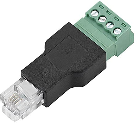 Conector Adaptador de Terminal de Tornillo AV RJ11 6P4C Macho a 4 Pines, Conector Ethernet de Terminal de Tornillo