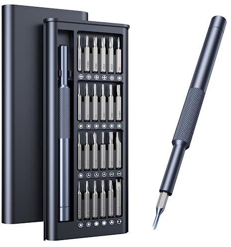 AXTH 25-in-1 Small Precision Screwdriver Set, Professional Magnetic Mini Repair Tool Kit for Phone, Computer, Watch, Laptop, Macbook, Ring Doorbell, Eyeglass, Electronic, [Bearing Steel] Screw Driver