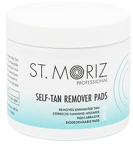 ST. MORIZ Professional Self Tan Remover Pads | Removes Unwanted Fake Tan Instantly | Corrects Tanning Mistakes | Rapid Fake Tan Remover | Dermatologically Tested & Kind to Skin | 60 Pads, White