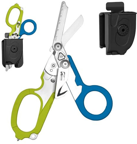 Cesoie di emergenza con tagliacinghia e rompivetro Pinze per forbici pieghevoli in acciaio inossidabile, forbici da salvataggio per campeggio all'aperto Strumenti…