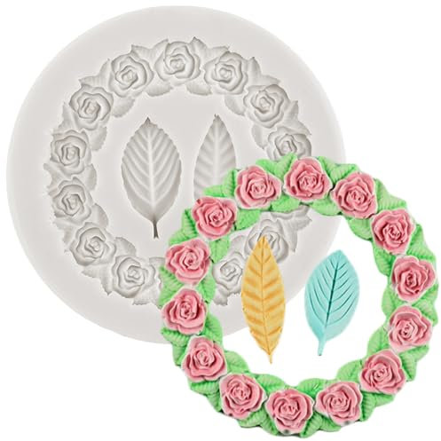 MINFEIDMS Silikonformen Backformen Gießform für Fondant, Rosenstrauß, zum Dekorieren von Süßigkeiten, Schokolade, Gummipaste, Polymer-Ton, 1 Stück