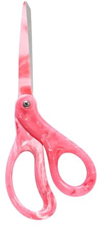 LIVINGO Heavy Duty Scissors - 8 Inch Sharp Stainless Steel Paper Shears for Cutting Leather, Carpet, Material, Right-Handed, Ergonomic Pink Gradient Handle