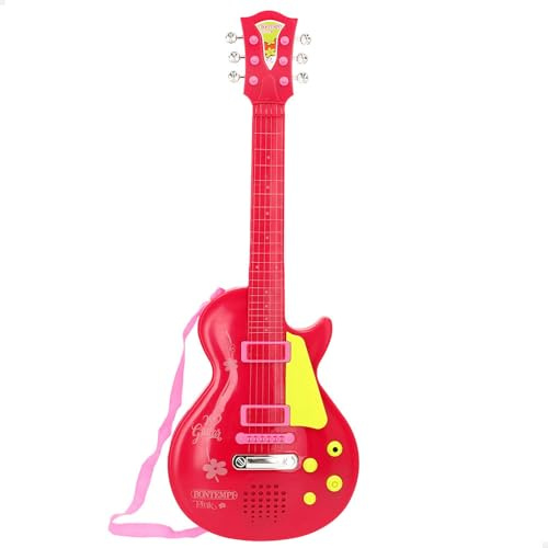 ColorBaby Bontempi 47906 Guitare électrique pour Enfant avec mélodies et Sons, rythmes, Cordes métalliques, Instruments de Musique, Prise Microphone, arrêt Automatique, Jouet pour Enfants de 3 Ans 56