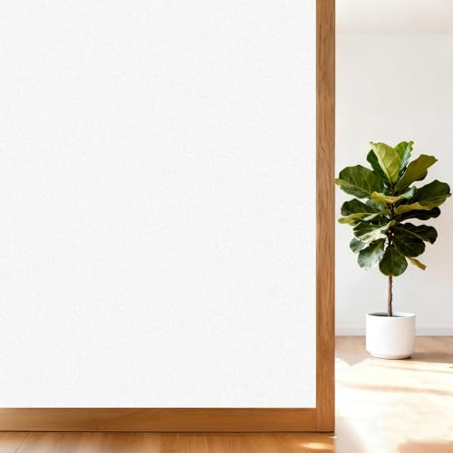 shinfly Opaca Pellicola per Vetri Finestre Privacy, Pellicola Adesiva per Vetri Elettrostatica 44.5x200cm, Protettiva anti-UV, Window Film Adatto per Ufficio Bagno Camera da Letto Soggiorno Cucina