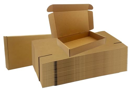 12x7x2 inches Shipping Boxes Bulk 25 Pack Brown, Corrugated Cardboard Box, Mailer Boxes for E-commerce Packaging and Holidays Gift, Small Giving Boxes for Wrapping Mailing Present
