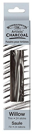 Winsor & Newton Willow Sticks - Charcoal (Pack fo 24)