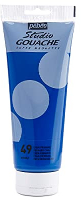 PEBEO 220 ml Studio Gouache, Primary Cyan, Blue, 270-049