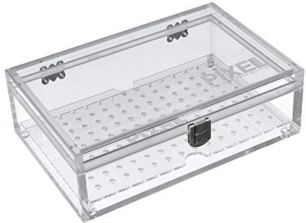 Pixel Cartel Clear Acrylic Cigar Humidor Box for 15-20 (Mess Free, No Seasoning, Activation Or Maintenance) Version 2