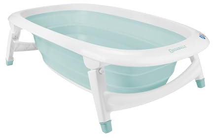 Badabulle Faltbare Babybadewanne - Ultrakompakt - 35L - Rutschfeste Füße - Abflussstopfen & Temperaturanzeige - Griff zum Transportieren & Trocknen