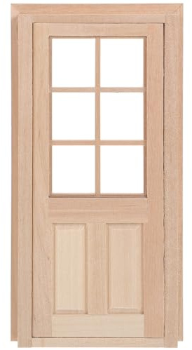 ifundom 1 Juego casa de muñecas DIY Puerta Modelo de Puerta de muñeca Ventanas de casa de muñecas Muebles maqueta Puerta de Madera Mini Modelo de Puerta Colorear Decorar
