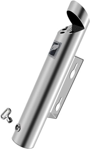 Aschenbecher,Aschenbecher mit Deckel, Wandaschenbecher for den Außenbereich, gebürsteter Edelstahl, Wandaschenbecher for den Außenbereich, Zylinder, ideal for den Einsatz außerhalb von Büros, Restaura