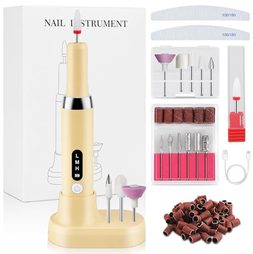 Lima Electrica Uñas Torno Profesional Drill Nail Broca Manicura Limador Pedicura Pies Machine 35000 rpm Pulidor Micromotor Podologia Semipermanentes Gel Inalambrico Recargable Removedor Cuticulas USB