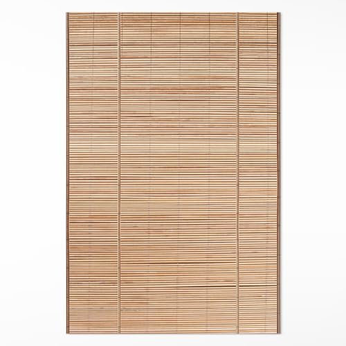 Area Rug Vinyl 150x225 cm/59,1x88,6 inch Waterproof Hand Washable Floor Covering and Protection for Living Room Bedroom PVC Kitchen Mat Interior Home Decor - Wooden reed