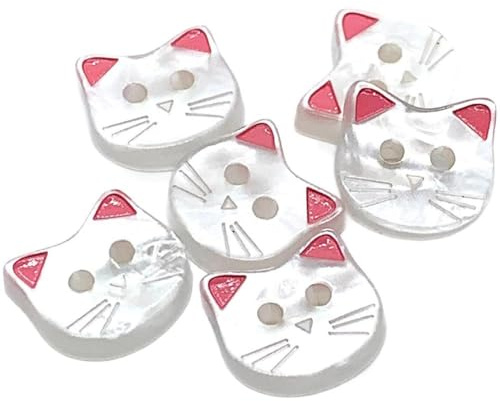 Glixoft 50pcs Cute Cat Buttons Baby Resin Buttons Diy Sewing Buttons for Adult Children Knitting Cardigans Blouse Decoration