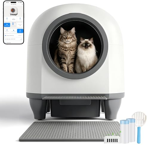Devoko Litiere Chat autonettoyante Grande Capacité 90L | Automatique avec Contrôle par Appli et 6 Capteurs | Litiere Automatique pour Chat Auto nettoyante conçue pour Les Grands Chats (Max. 10kg)