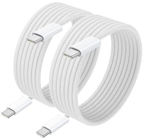 100W Cable USB C a USB C [2Pack 1M] Cable USB Tipo C Carga Rápida 5A PD con E-Mark Chip Cable Tipo C para iPhone 16 15;iPad Air/Pro;MacBook Air/Pro;Samsung Galaxy;Google Pixel;Huawei