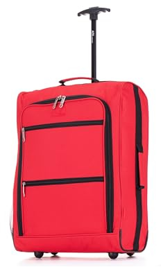 ATX Luggage 55x40x20 Backpack Suitcase 2-in-1 Ryanair Approved Cabin Luggage | Travel Bag & Wheeled Carry-On | Lightweight | 1.76kg, 44L | Red